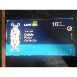 10 pack White Leviton 15 Amp 125 Volt Receptacles